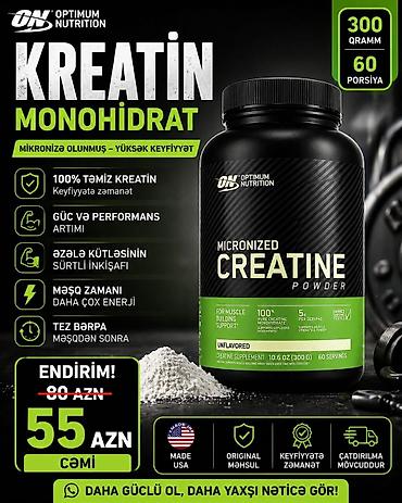 İdman qidaları: Kreatin Optimum Nutrition, Çəki: 201 - 500 g, Yeni — 1