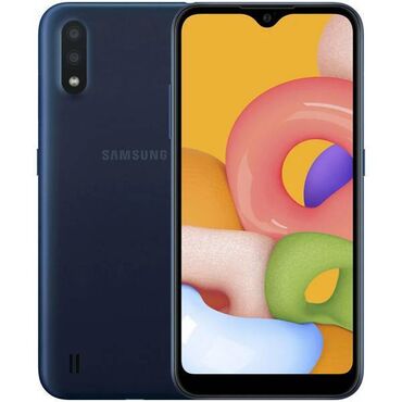 Samsung Galaxy A01, Б/у, 16 ГБ, цвет - Черный