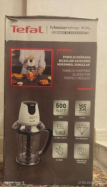 tefal blender: Tefal Masterchop XXL – Rondo və doğrayıcı - Güc: 500 W - Bıçaqlar — 1