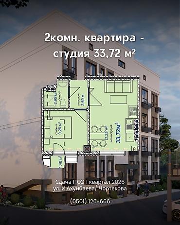 Новостройки от застройщика: Строится, Индивидуалка, 2 комнаты, 34 м² — 4
