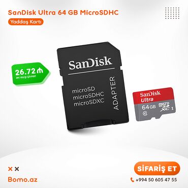 iped mini 5: Flash kart Sandisk, 64 GB, USB Mini, Yeni