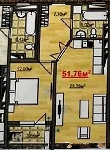 76: 1 комната, 51 м², Рабочий Городок Элитка, 13 этаж, ПСО (под самоотделку) — 2