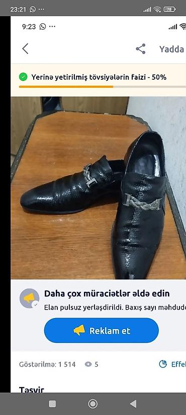 Ayaqqabılar: Məhsul: Kişi klassik ayaqqabısı - Rəng: qara, parlaq səthli - Model — 1