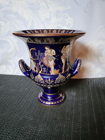 Ostali kućni dekor: Cup,vaza 1960g+ nov grcki,porcelanski,rucno oslikan 24 kar.zlatom — 7