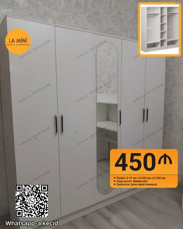 Divanlar: Açılan, 4 qapılı Düz dolab, Qarderob, paltar dolabı