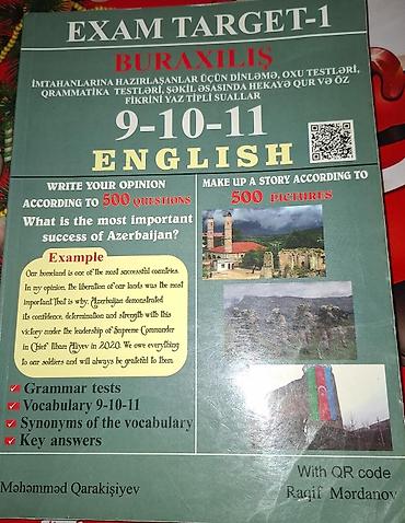 Testlər: Məhsul: “Exam Target-1 – Buraxılış English 9-10-11” Təsvir: - 9, 10 — 1