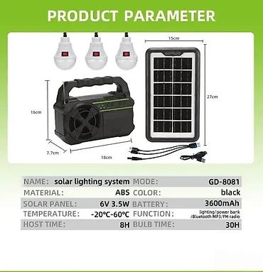 grejalica na baterije cena: SOLARNI SISTEM + PANEL + BLUETOOTH | Idealan panel sa tri sijalice — 4