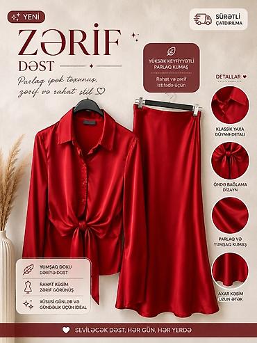 canavar dərisi: Zərif Dəst – parlaq ipək toxunuşu, rahat və eleqant stil Məhsul — 1