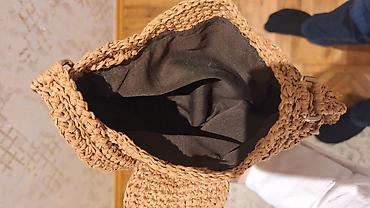 Çantalar: Təbii rəngli toxunma çiyin çantası - Material: kağız/rafiya tipli — 5