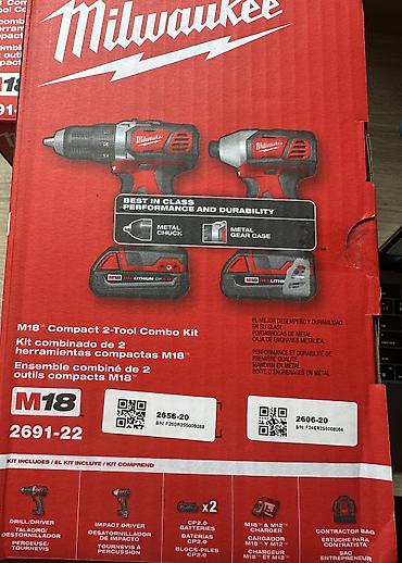 🔥 Milwaukee M18 Compact 2-Tool Combo Kit (2691-22) 💰 Цена: 29 000 сом