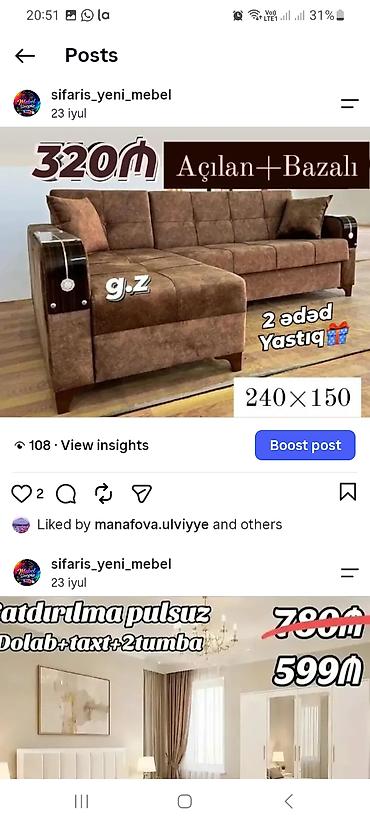 Açılan və bazalı künc divan - Ölçü: 240 × 150 sm - Açılan mexanizm lalafo.az -da Açılan və bazalı künc divan - Ölçü: 240 × 150 sm - Açılan mexanizm