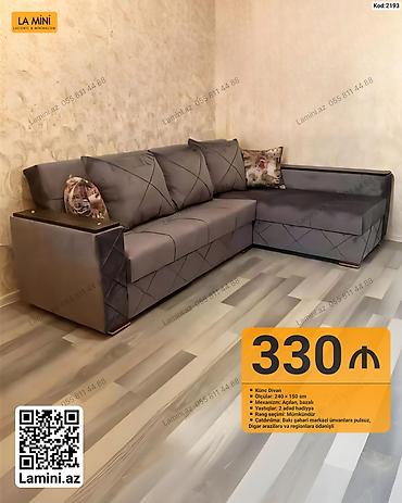 Mebel: Künc Divan – Kod: 2193 - Ölçülər: 240 × 150 sm - Mexanizm: Açılan — 1