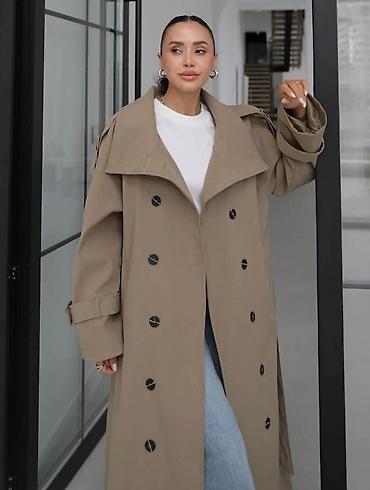 binarni sat: 10. - Viral Trench coat - Dostupan u Krem,Vanila i maslinastoj boji — 2