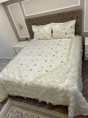 izabel yataq desti: Zərif dizaynlı çarpayı örtüyü dəsti - Rəng: krem/şampan tonlarında - — 2