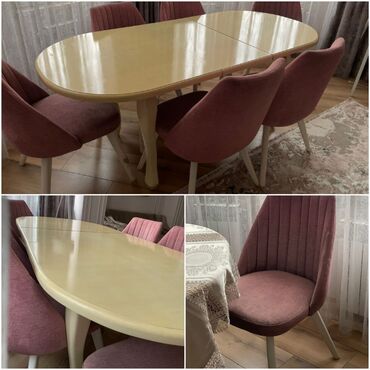 metbex desti: Для гостиной, Б/у, Овальный стол, 6 стульев