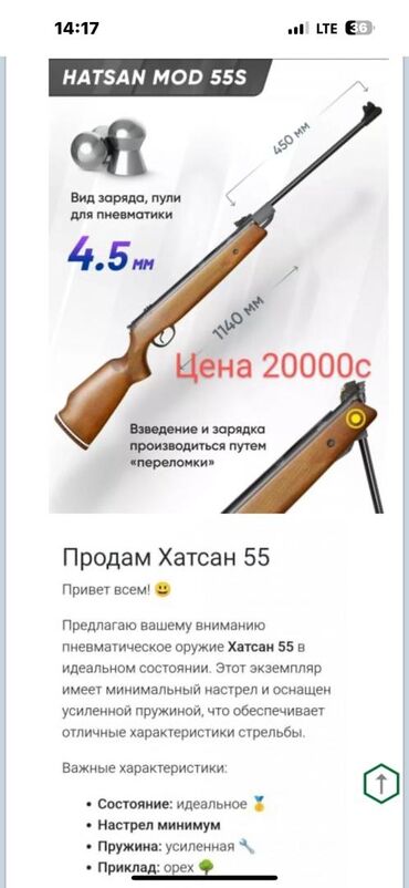 тир цена ош: Отличный подарок на день рождения пневматическая винтовка Hatsan MOD
