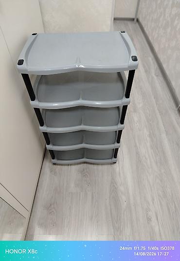 ayakkabi refi: 5 mərtəbəli Material: möhkəm plastik.Rəng: boz. Asan yığılır-sökülür — 1