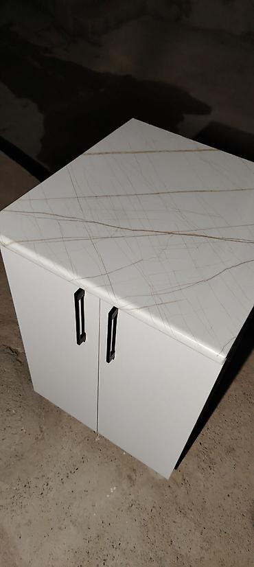 akvarium zavod istehsalı: Mətbəx dolabı – mərmər naxışlı üstlü - Material: ağ laminat korpus — 1