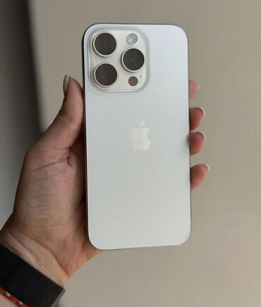 ayfon 12 sekilleri: IPhone 15 Pro, 256 GB, White Titanium, Zəmanət, Kredit, Simsiz şarj