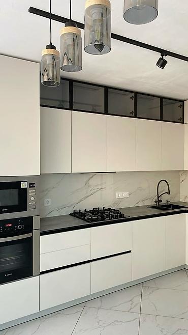 Кухонные гарнитуры: Кухонный гарнитур, цвет - Серый, МДФ — 69