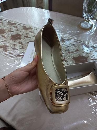nike ayakkabı: Qızılı rəngdə qadın ballerina ayaqqabısı (Son qiymetdir) - Model — 1