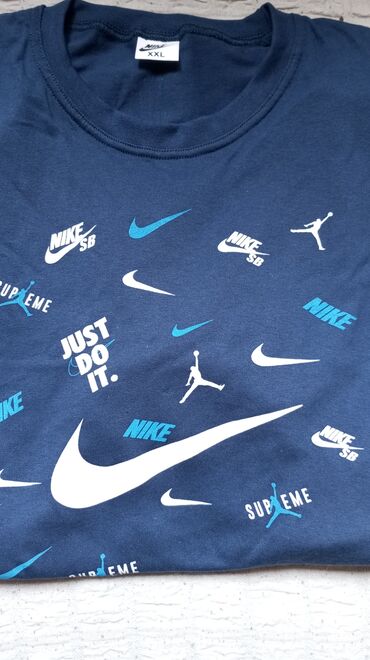 deda mraz iznajmljivanje deda mraza i kostima deda mraza београд – слике: Short sleeves T-shirt, 2XL (EU 56), Nike, color - Blue, Cotton