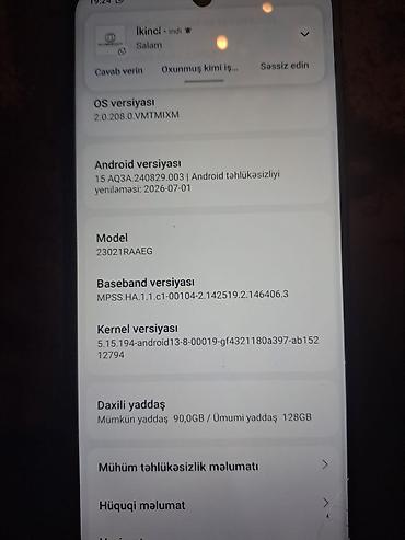 xiaomi black shark 6 pro: Redmi smartfon – mavi rəng Texniki göstəricilər: - Ekran: ön hissədə — 10