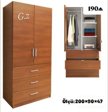 Dolablar: Yeni, Açılan, 3 qapılı Düz dolab, Qarderob, paltar dolabı, Azərbaycan — 8