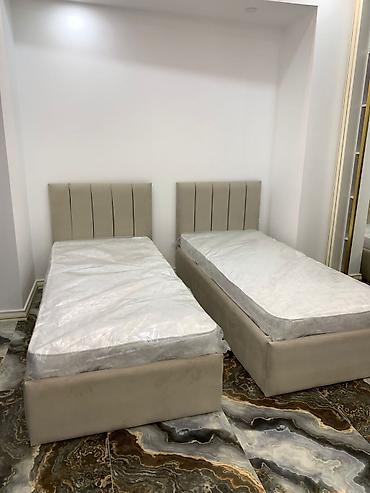 dik fanerka: İki ədəd tək nəfərlik çarpayı dəsti - Ölçü: təxmini 90x200 sm (tək — 1