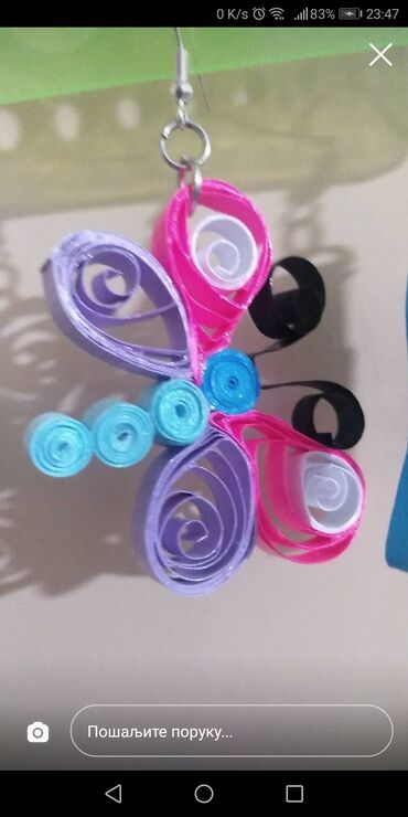 Minđuše: Pirsing, Handmade, Materijal: Epoksi smola — 30