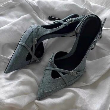 секонд обувь: Туфли Zara, 37, түсү - Көгүлтүр