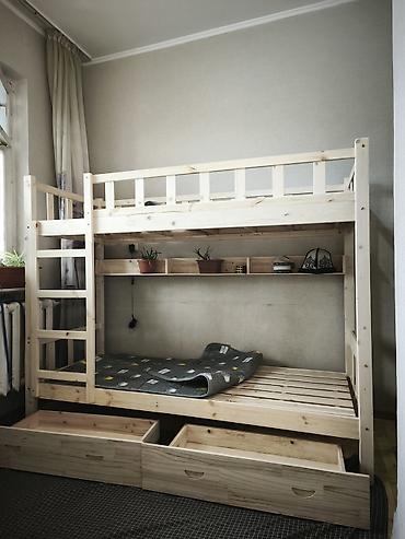 bunk bed: Двухъярусная кровать из массива сосны 🌲 Новая кровать для детей — 5