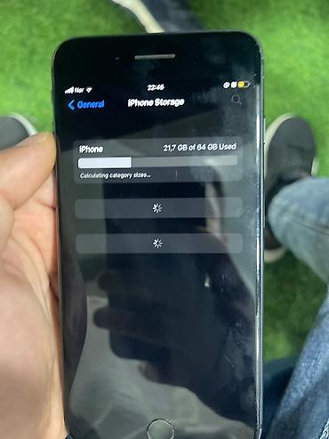 electronics iphone: IPhone 8 Plus, 64 GB, Qara, Barmaq izi — 8