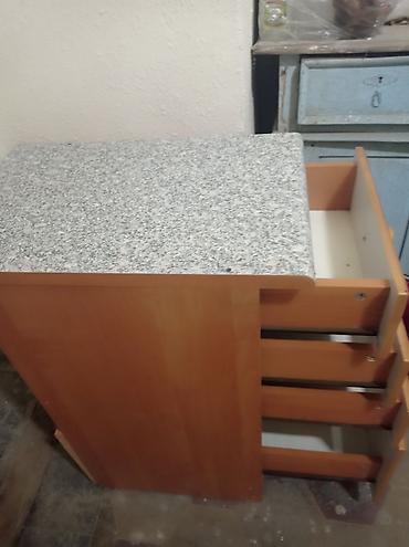 тумбочка для кухни: Mətbəx üçün çekmeçəli dolab - Material: ağcaqayın tonlarında laminat — 6