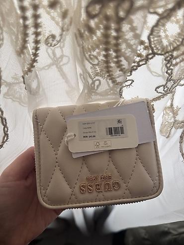 Portmone, pulqabıları: GUESS qadın pul qabı – Valia SLG modeli - Rəng: Bone (açıq krem) - — 2