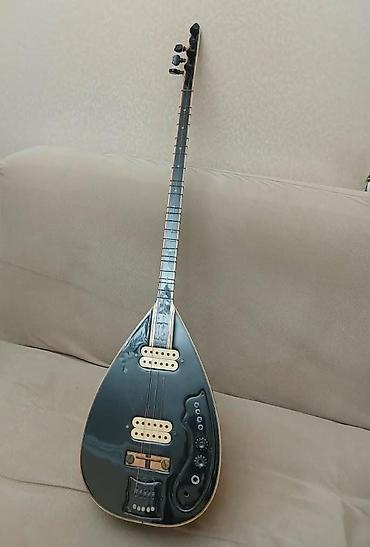 electro gitara: Elektro saz (bağlama) - Model: K1850 - Rəng: Qara korpus, açıq krem — 1