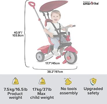 methyl 3: SMART TRIKE TRICIKL ZOOM – CRVENI (SKU: 3190502-80) 4‑u‑1 tricikl — 2