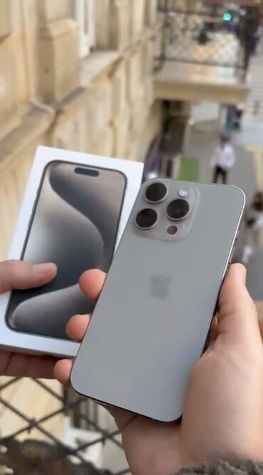 Apple iPhone: IPhone 15 Pro, 128 GB, Natural Titanium, Zəmanət, Face ID, Sənədlərlə