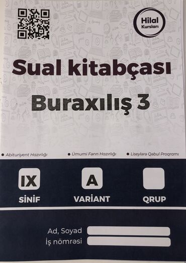 9 sinif riyaziyyat kitabi pdf: Hilal kurslarının təşkil etdiyi 3-cü buraxılış sınağının 9-cu sinif