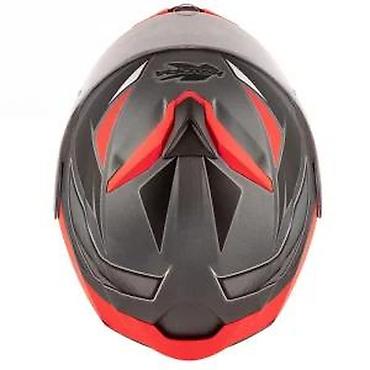 Kawasaki: Kappa integralna moto kaciga – sportski dizajn, crno‑siva sa crvenim — 15