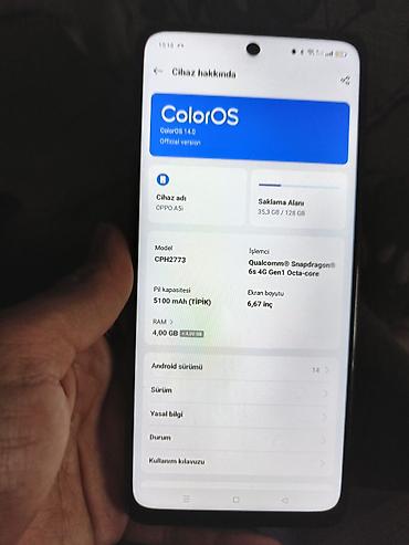 oppo a5i: Oppo A5i 128/4+4gb ram bir ayin telefonudu sinigi yoxdu orginal — 8
