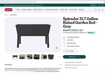 Žardinjere: Povišena žardinjera za baštu/balkon – ratan izgled, samostalna - — 5