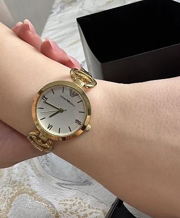 qolbaqlar instagram: İşlənmiş, Qol saatı, Emporio Armani, rəng - Qızılı — 6