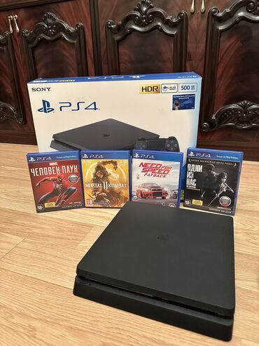 купить диски на пс 4: Sony PlayStation 4 (PS4) Slim – 500 GB, Jet Black, HDR dəstəyi ilə
