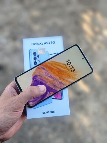 samsung nx: Samsung Galaxy A53 5G, 128 ГБ, цвет - Синий, Отпечаток пальца, Face ID