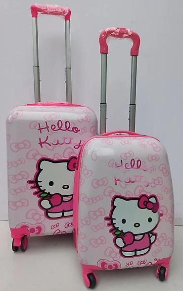 Putni koferi i torbe: Set kofera Hello Kitty – 2 kom - Dizajn: beli i roze koferi sa — 2
