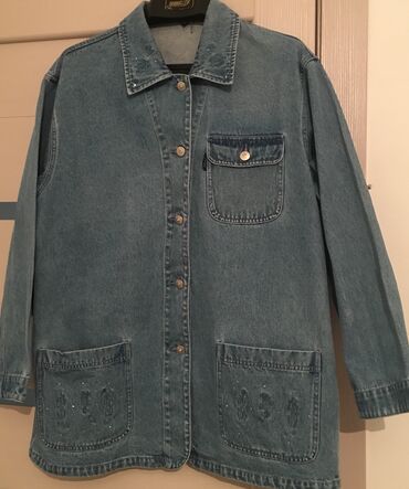 женская джинсовая одежда больших размеров: Джинсовая куртка, XL (EU 42)