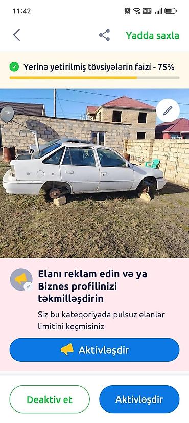 запчасти opel omega b: Daewoo Nexia sedan, ağ rəng. - Kuzov: 4 qapılı, metalik ağ, orijinal — 1