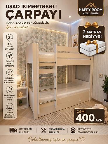 Uşaq mebeli: Uşaq ikimərtəbəli çarpayı - Rahatlıq və təhlükəsizlik bir arada - — 3
