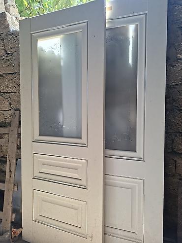 qapi demir: Ağ rəngdə interyer qapıları – 2 ədəd dəst - Material: MDF/taxta — 2